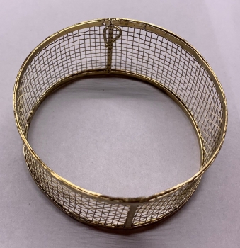 Dekoanhänger aus Metall-Gitter, Kreis gold